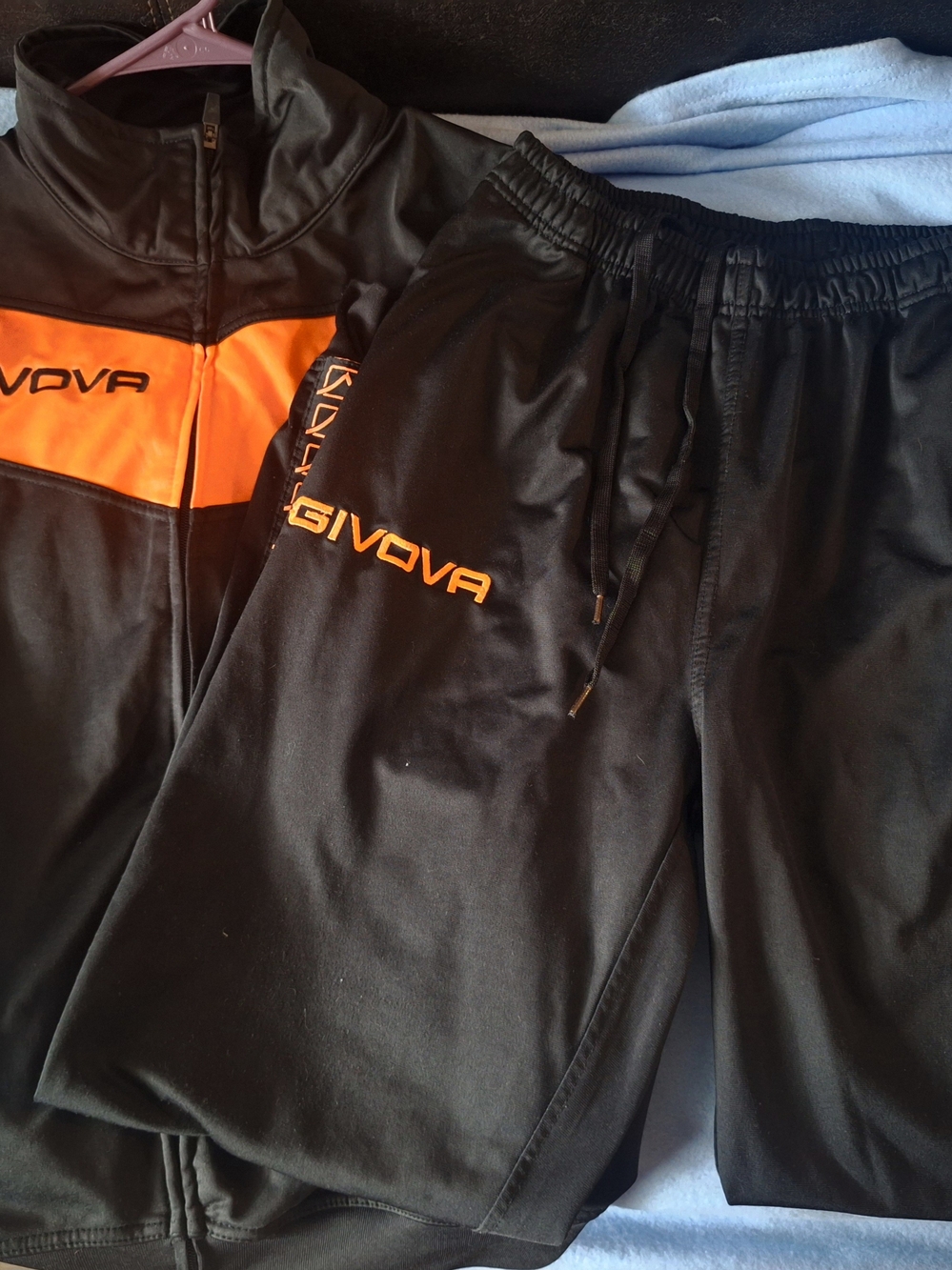 Men’s Black & Orange Givova Athletic Shorts